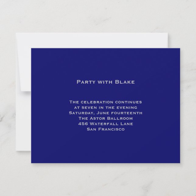 Invitation Réception Blake Blue Silver Bar Mitzvah (Devant)