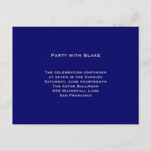 Invitation Réception Blake Blue Silver Bar Mitzvah