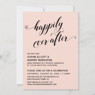 Invitation Réception Blush de Scénario Cœurs Pour Toujours