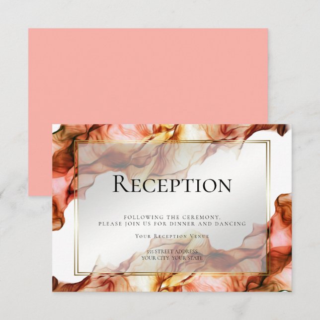 Invitation RÉCEPTION | Couleurs d'automne à l'aquarelle abstr (Devant / Derrière)