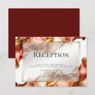 Invitation RÉCEPTION Couleurs d'automne à l'aquarelle abstr