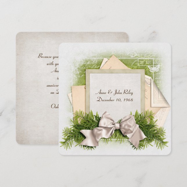 Invitation réception d'anniversaire de mariage de Noël (Devant / Derrière)