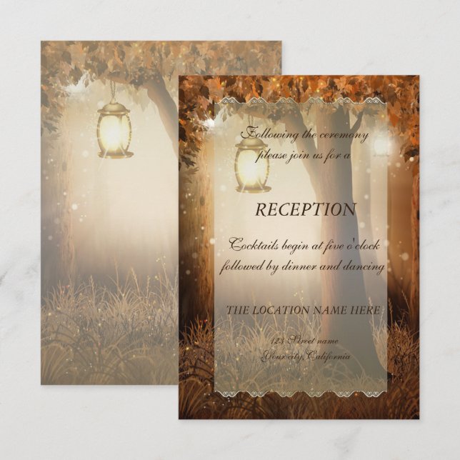 Invitation Réception d'arbre rustique vintage (Devant / Derrière)