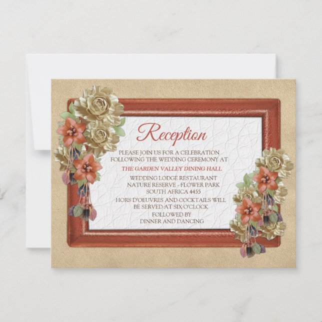 Invitation Réception d'art en cuir et daim (Devant)