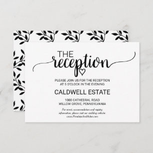 Invitation Réception de calligraphie noire simple Insertion