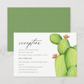 INVITATION RÉCEPTION DE FLEURS CACTUS DE DÉSERT DE COULEUR D'