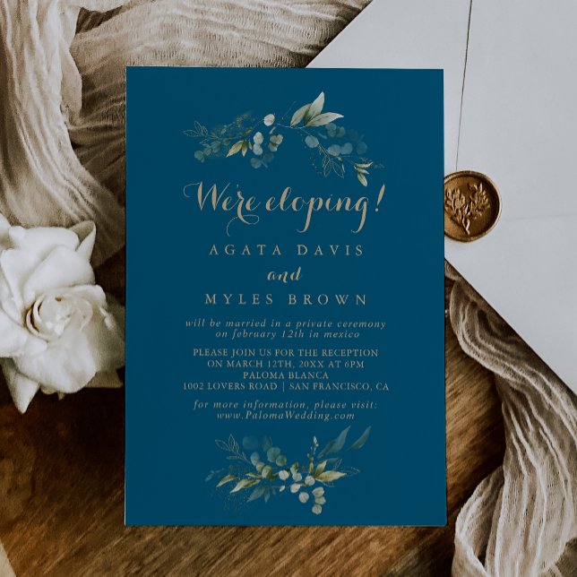Invitation Réception de fuite sage verdure eucalyptus or (Créateur téléchargé)