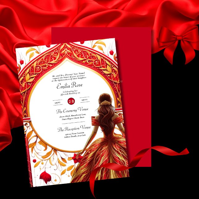 Invitation Réception de la cérémonie de tenue de la Quinceane (Créateur téléchargé)