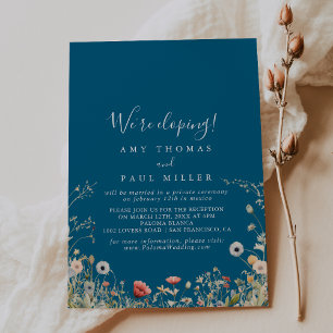 Invitation Réception de la Marine Boho Fleur sauvage Elopemen