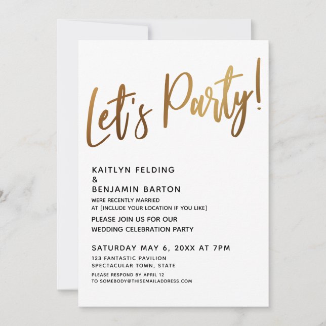 Invitation Réception de l'écriture manuscrite de Celebration  (Devant)