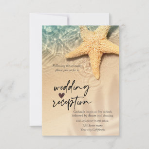 Invitation Réception de mariage à la plage de coquillages 