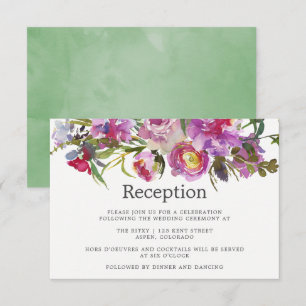 Invitation Réception de mariage à l'aquarelle de pivoines ros