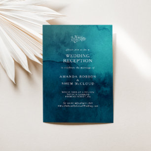 Invitation Réception de mariage à l'aquarelle Océan Maussade