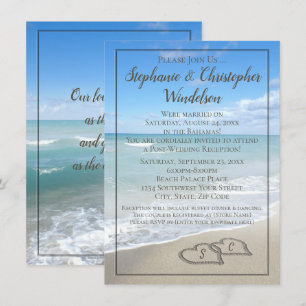 Invitation Réception de mariage après-cérémonie de destinatio