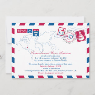 Invitation Réception de mariage après la poste aérienne d'Orl