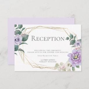 Invitation Réception de mariage   Aquarelle Lavande Florale