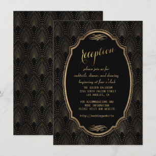 Invitation Réception de mariage Art Déco charmante de Gatsby 