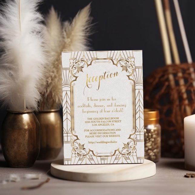 Invitation Réception de mariage Art Déco Gatsby le Magnifique (Créateur téléchargé)