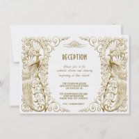 Réception de mariage Art Déco Paon Blanc Glamour O