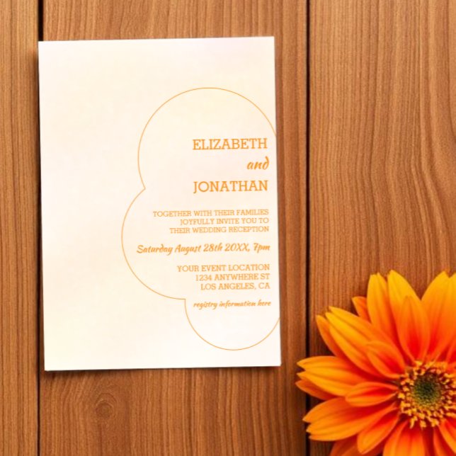 Invitation Réception de mariage au coucher de soleil orange (Créateur téléchargé)