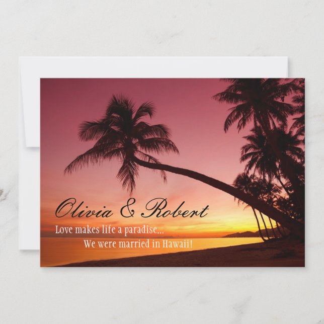 Invitation Réception de Mariage au Coucher de Soleil sur la P (Devant)