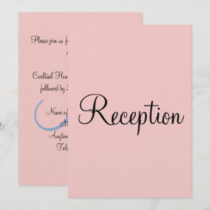Invitation Réception de mariage au monogramme pastel rose et