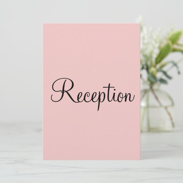 Invitation Réception de mariage au monogramme pastel rose et  (Debout devant)