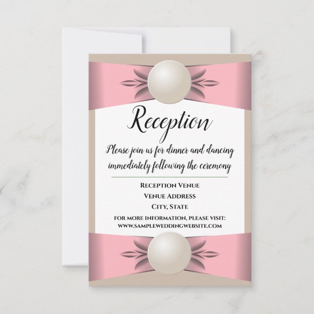 Invitation Réception de mariage au ruban à pâte feuilletée et (Devant)