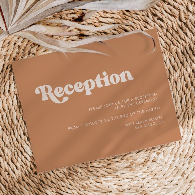 Invitation Réception de mariage au sucre brun rétro chic (Créateur téléchargé)