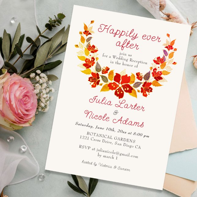 Invitation Réception de mariage au thème d'Hibiscus Tropical  (Créateur téléchargé)