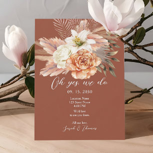 Invitation Réception de mariage automnal floral rustique