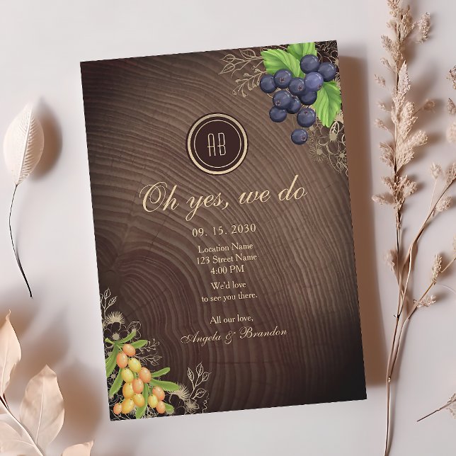 Invitation Réception de mariage automnal rustique (Créateur téléchargé)
