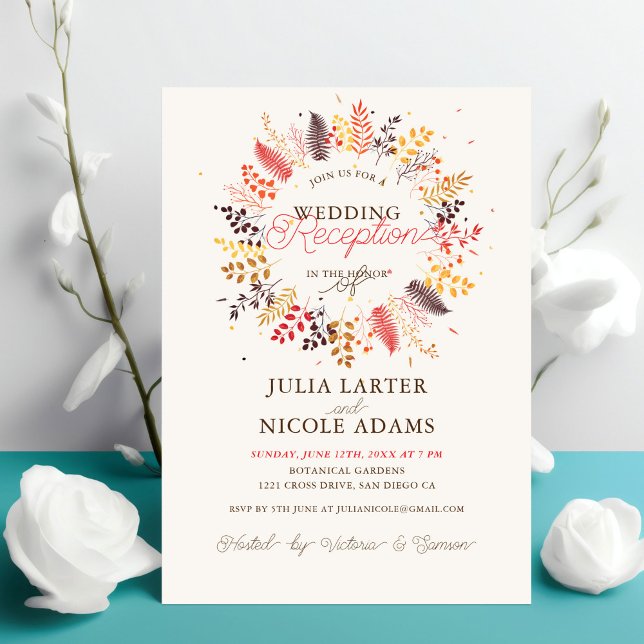 Invitation Réception de mariage aux fougères et champignons d (Créateur téléchargé)