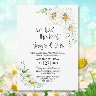 Invitation Réception de mariage aux marguerites blanches