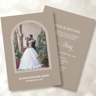 Invitation Réception de mariage avec arche beige sur mesure e