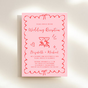 Invitation Réception de mariage avec cadre de mariage branché