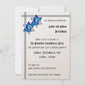 Invitation Réception de mariage avec des étoiles de David ent