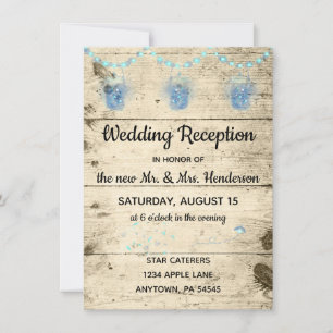 Invitation Réception de mariage avec des lumières rustiques d