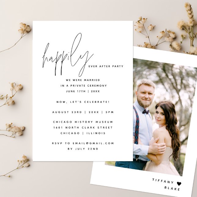 Invitation Réception de mariage avec fête de mariage photo (Créateur téléchargé)