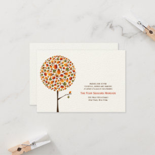 Invitation Réception de mariage avec feuilles d'automne sur a