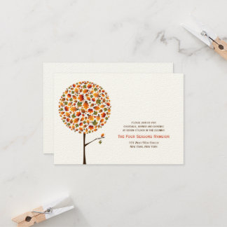 Invitation Réception de mariage avec feuilles d'automne sur a