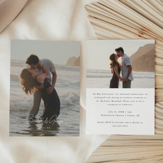 Invitation Réception de mariage avec fuite photo 2-Modern Scr (Créateur téléchargé)