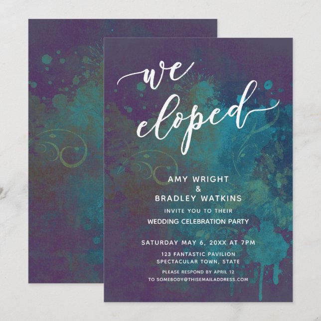Invitation Réception de mariage avec texte manuscrit "Nous no (Devant / Derrière)