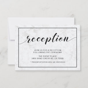 Invitation Réception de mariage avec typographie moderne en m
