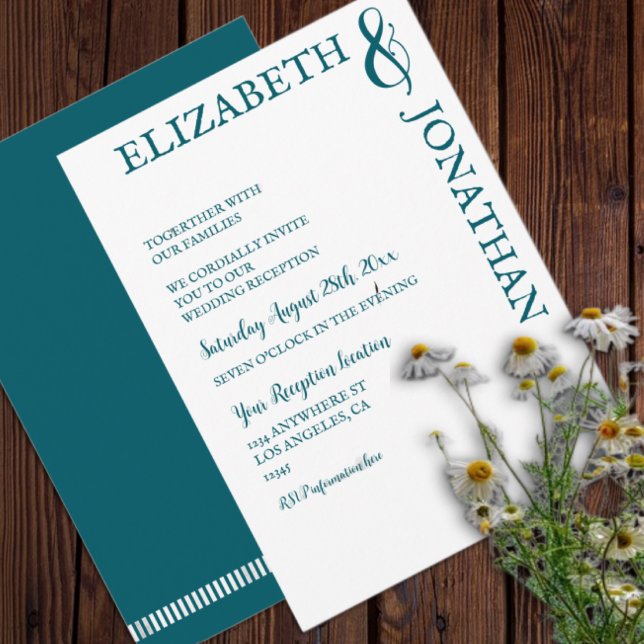 Invitation Réception de mariage avec typographie moderne sarc (Créateur téléchargé)