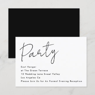 Invitation Réception de mariage blanc noir moderne sur mesure