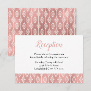 Invitation Réception de mariage Bohème rose diamant tribal vi