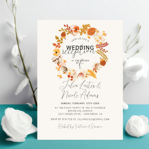 Invitation Réception de mariage Bohème Rustique Floral Automn