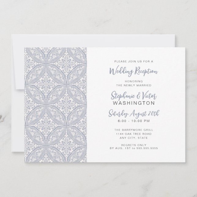 Invitation Réception de mariage Boho Medallion uniquement (Devant)