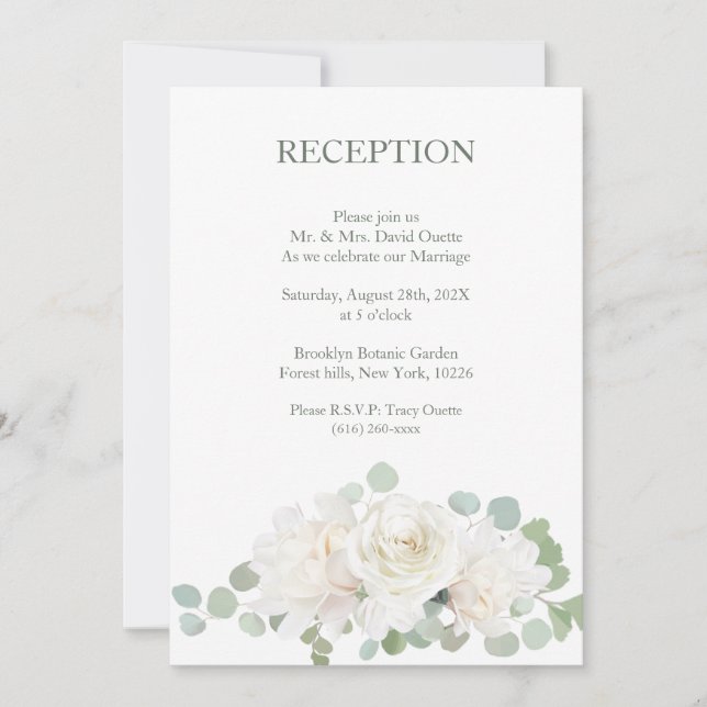 Invitation Réception de mariage botanique élégant (Devant)